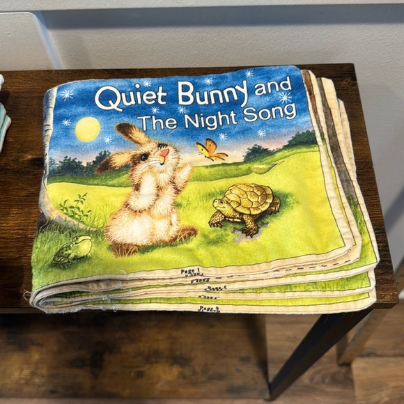 QUIET BUNNY and the Night Song, Handmade Cloth Book, Soft Book - Picture 1 of 4